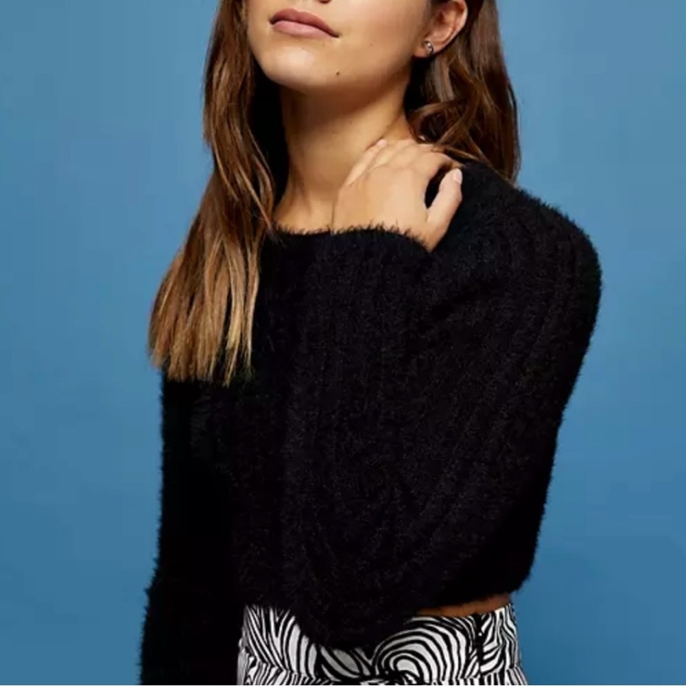Topshop Cozy Fuzzy Crop Sweater